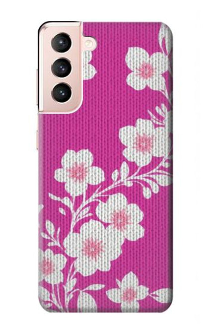 W3924 Cherry Blossom Pink Background Hard Case and Leather Flip Case For Samsung Galaxy S21 5G