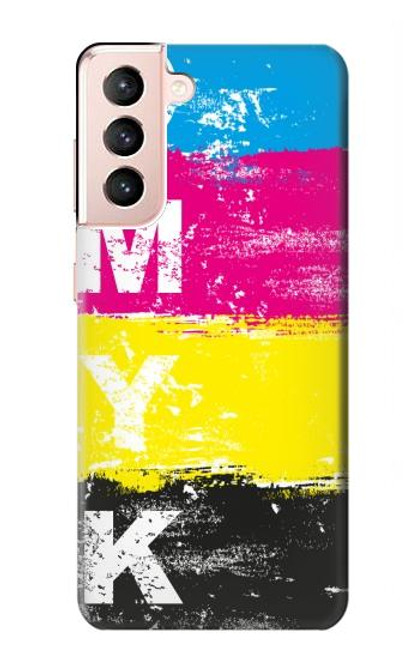 W3930 Cyan Magenta Yellow Key Hard Case and Leather Flip Case For Samsung Galaxy S21 5G