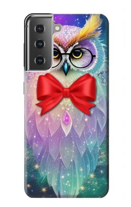 W3934 Fantasy Nerd Owl Hard Case and Leather Flip Case For Samsung Galaxy S21 Plus 5G, Galaxy S21+ 5G