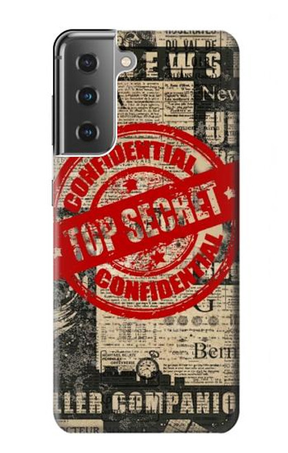 W3937 Text Top Secret Art Vintage Hard Case and Leather Flip Case For Samsung Galaxy S21 Plus 5G, Galaxy S21+ 5G