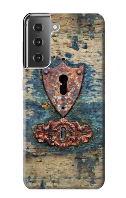 W3955 Vintage Keyhole Weather Door Hard Case and Leather Flip Case For Samsung Galaxy S21 Plus 5G, Galaxy S21+ 5G