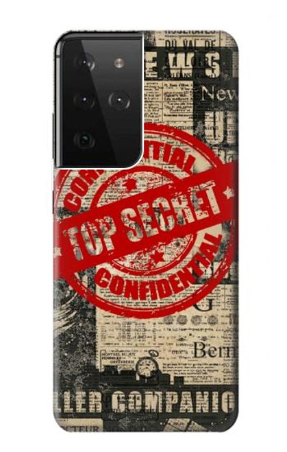 W3937 Text Top Secret Art Vintage Hard Case and Leather Flip Case For Samsung Galaxy S21 Ultra 5G