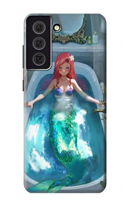W3911 Cute Little Mermaid Aqua Spa Hard Case and Leather Flip Case For Samsung Galaxy S21 FE 5G