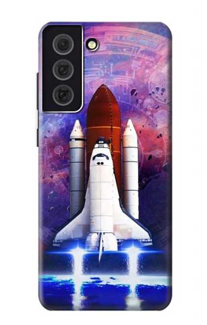 W3913 Colorful Nebula Space Shuttle Hard Case and Leather Flip Case For Samsung Galaxy S21 FE 5G