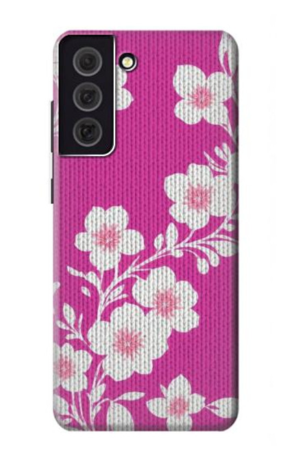 W3924 Cherry Blossom Pink Background Hard Case and Leather Flip Case For Samsung Galaxy S21 FE 5G