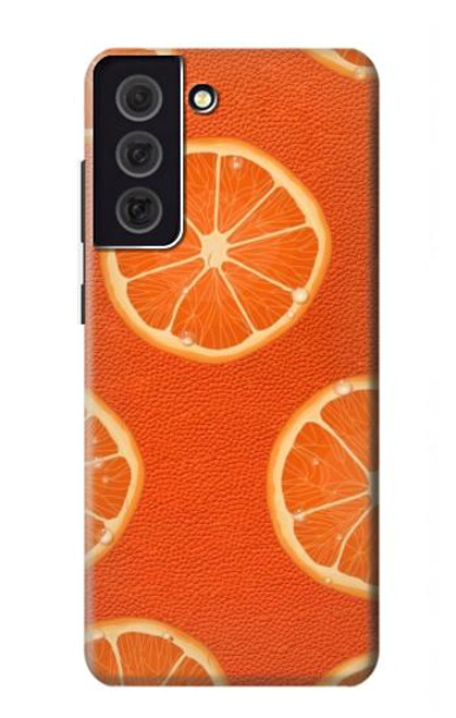 W3946 Seamless Orange Pattern Hard Case and Leather Flip Case For Samsung Galaxy S21 FE 5G