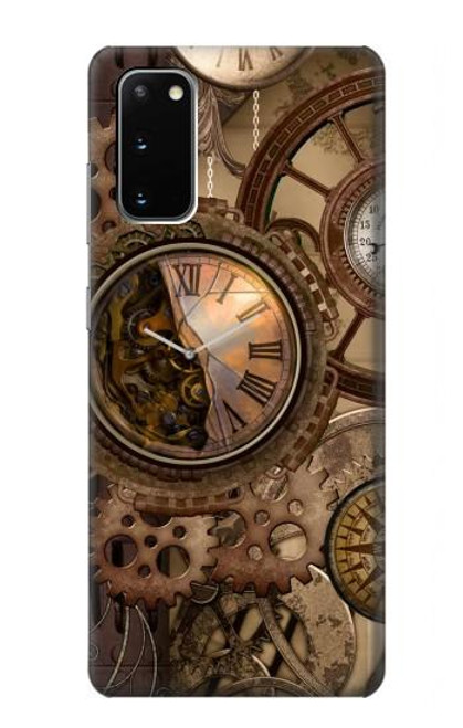 W3927 Compass Clock Gage Steampunk Hard Case and Leather Flip Case For Samsung Galaxy S20