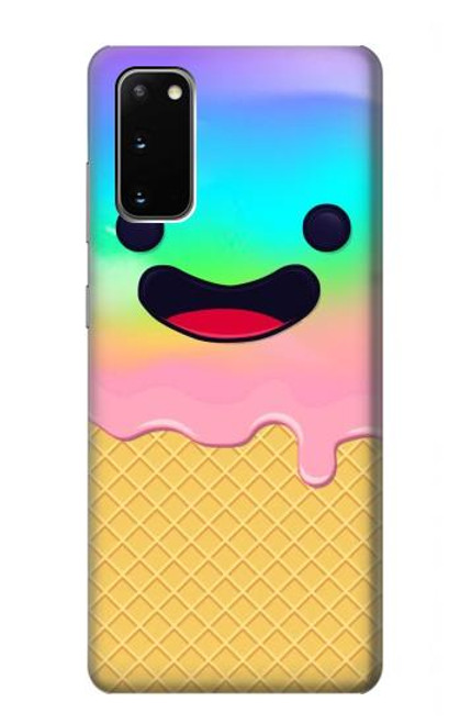 W3939 Ice Cream Cute Smile Hard Case and Leather Flip Case For Samsung Galaxy S20