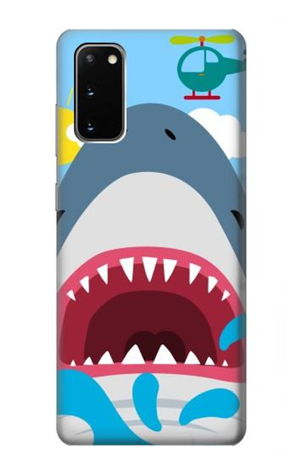 W3947 Shark Helicopter Cartoon Hard Case and Leather Flip Case For Samsung Galaxy S20