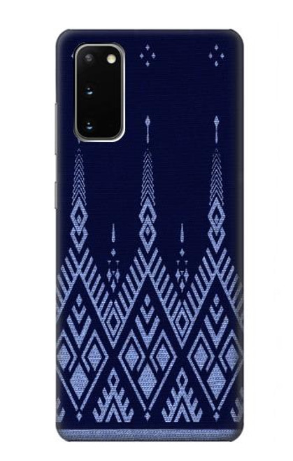 W3950 Textile Thai Blue Pattern Hard Case and Leather Flip Case For Samsung Galaxy S20