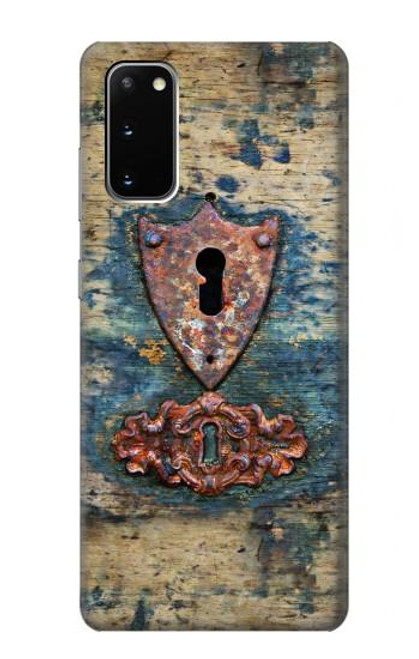 W3955 Vintage Keyhole Weather Door Hard Case and Leather Flip Case For Samsung Galaxy S20