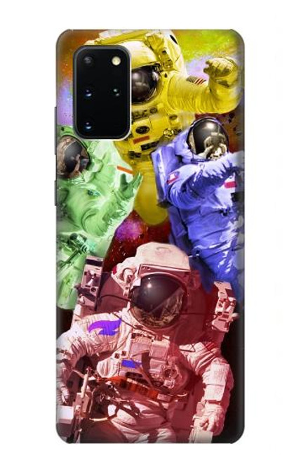 W3914 Colorful Nebula Astronaut Suit Galaxy Hard Case and Leather Flip Case For Samsung Galaxy S20 Plus, Galaxy S20+