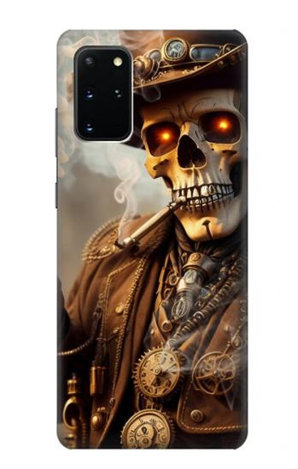 W3949 Steampunk Skull Smoking Hard Case and Leather Flip Case For Samsung Galaxy S20 Plus, Galaxy S20+