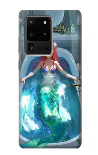 W3911 Cute Little Mermaid Aqua Spa Hard Case and Leather Flip Case For Samsung Galaxy S20 Ultra