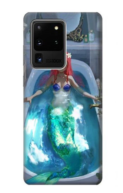 W3912 Cute Little Mermaid Aqua Spa Hard Case and Leather Flip Case For Samsung Galaxy S20 Ultra