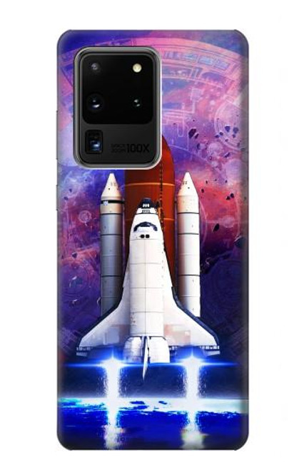 W3913 Colorful Nebula Space Shuttle Hard Case and Leather Flip Case For Samsung Galaxy S20 Ultra