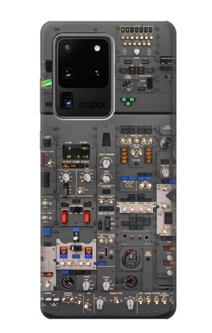 W3944 Overhead Panel Cockpit Hard Case and Leather Flip Case For Samsung Galaxy S20 Ultra