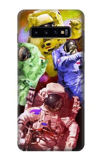 W3914 Colorful Nebula Astronaut Suit Galaxy Hard Case and Leather Flip Case For Samsung Galaxy S10 Plus