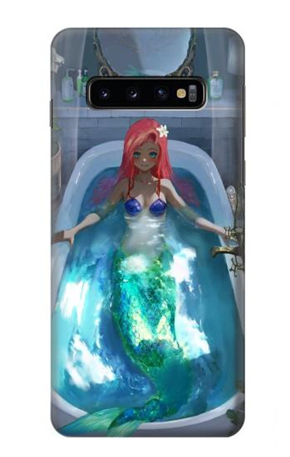 W3912 Cute Little Mermaid Aqua Spa Hard Case and Leather Flip Case For Samsung Galaxy S10