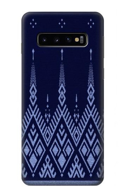W3950 Textile Thai Blue Pattern Hard Case and Leather Flip Case For Samsung Galaxy S10