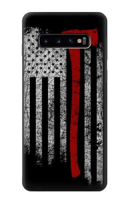 W3958 Firefighter Axe Flag Hard Case and Leather Flip Case For Samsung Galaxy S10