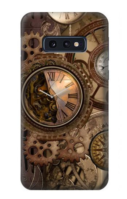 W3927 Compass Clock Gage Steampunk Hard Case and Leather Flip Case For Samsung Galaxy S10e