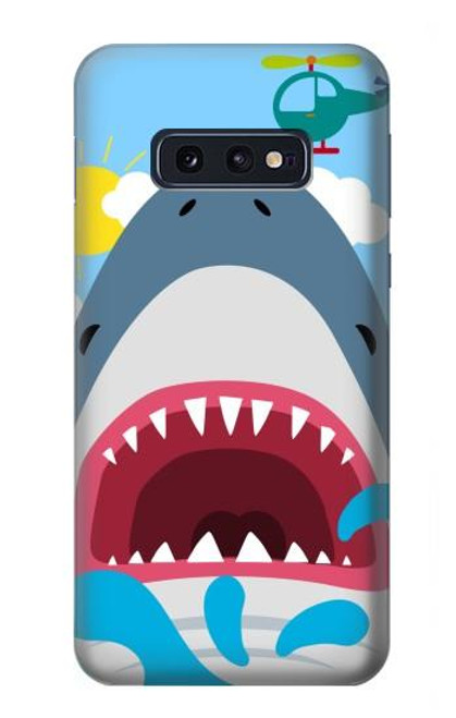 W3947 Shark Helicopter Cartoon Hard Case and Leather Flip Case For Samsung Galaxy S10e