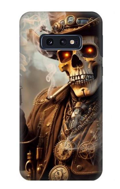 W3949 Steampunk Skull Smoking Hard Case and Leather Flip Case For Samsung Galaxy S10e