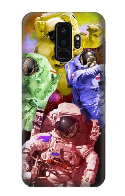 W3914 Colorful Nebula Astronaut Suit Galaxy Hard Case and Leather Flip Case For Samsung Galaxy S9 Plus