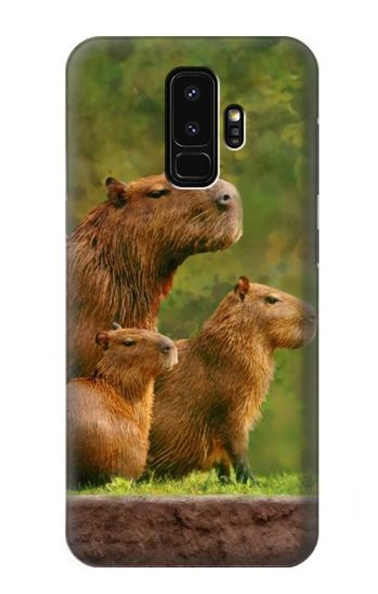 W3917 Capybara Family Giant Guinea Pig Hard Case and Leather Flip Case For Samsung Galaxy S9 Plus