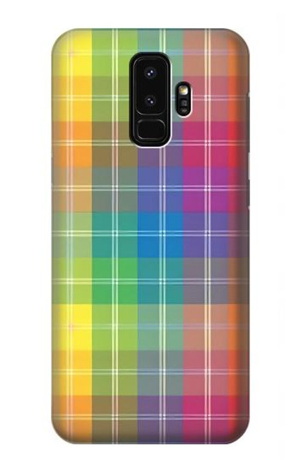 W3942 LGBTQ Rainbow Plaid Tartan Hard Case and Leather Flip Case For Samsung Galaxy S9 Plus