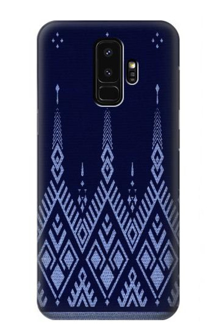 W3950 Textile Thai Blue Pattern Hard Case and Leather Flip Case For Samsung Galaxy S9 Plus