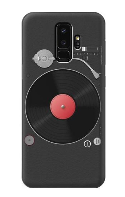 W3952 Turntable Vinyl Record Player Graphic Hard Case and Leather Flip Case For Samsung Galaxy S9 Plus