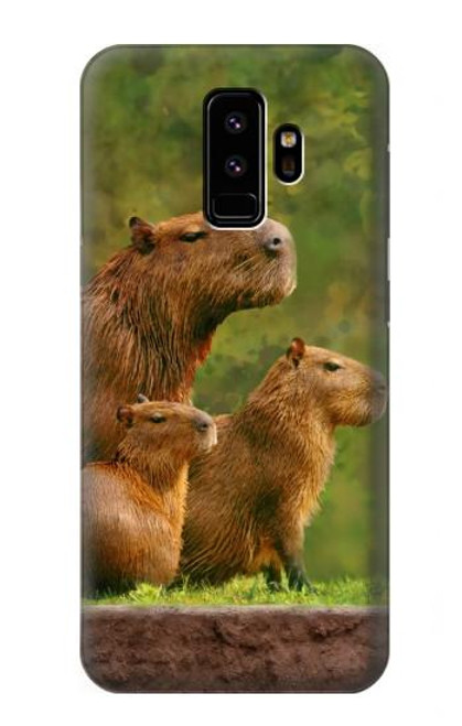 W3917 Capybara Family Giant Guinea Pig Hard Case and Leather Flip Case For Samsung Galaxy S9