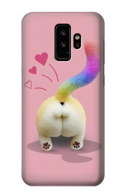 W3923 Cat Bottom Rainbow Tail Hard Case and Leather Flip Case For Samsung Galaxy S9