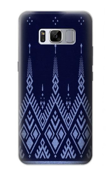 W3950 Textile Thai Blue Pattern Hard Case and Leather Flip Case For Samsung Galaxy S8