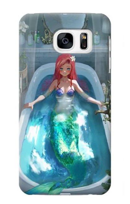 W3911 Cute Little Mermaid Aqua Spa Hard Case and Leather Flip Case For Samsung Galaxy S7