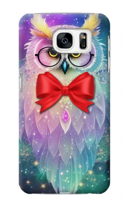 W3934 Fantasy Nerd Owl Hard Case and Leather Flip Case For Samsung Galaxy S7