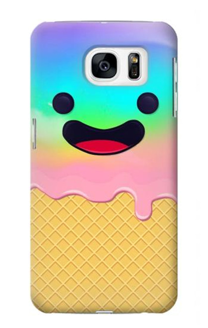 W3939 Ice Cream Cute Smile Hard Case and Leather Flip Case For Samsung Galaxy S7
