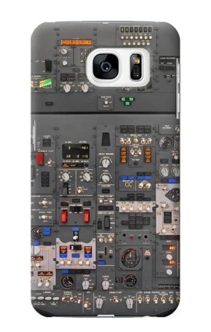 W3944 Overhead Panel Cockpit Hard Case and Leather Flip Case For Samsung Galaxy S7