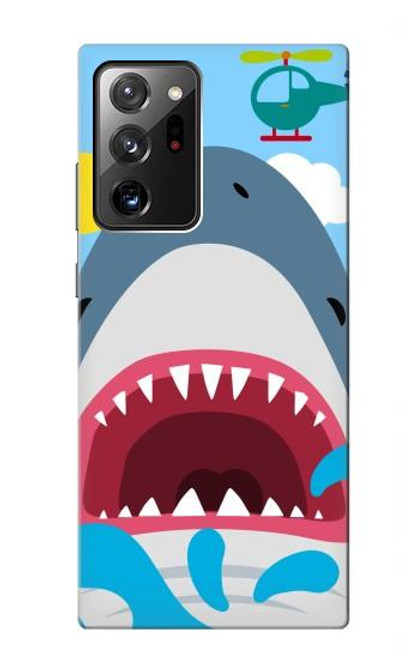 W3947 Shark Helicopter Cartoon Hard Case and Leather Flip Case For Samsung Galaxy Note 20 Ultra, Ultra 5G