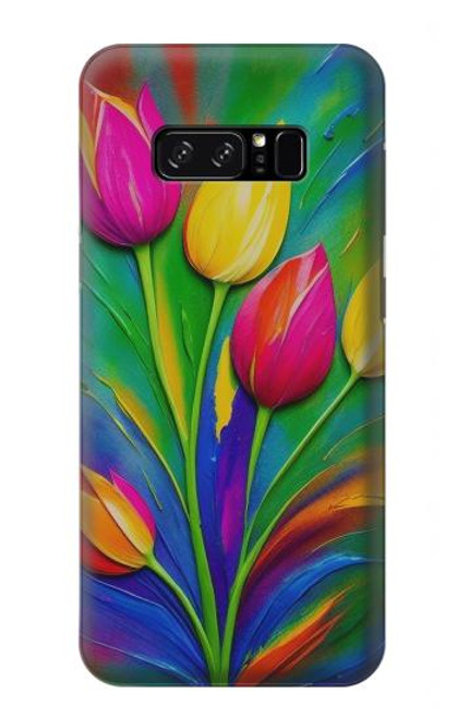 W3926 Colorful Tulip Oil Painting Hard Case and Leather Flip Case For Note 8 Samsung Galaxy Note8