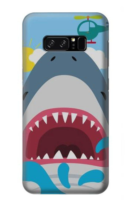 W3947 Shark Helicopter Cartoon Hard Case and Leather Flip Case For Note 8 Samsung Galaxy Note8