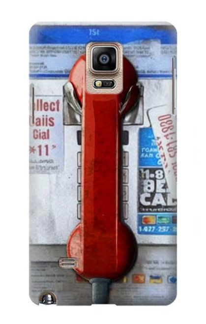 W3925 Collage Vintage Pay Phone Hard Case and Leather Flip Case For Samsung Galaxy Note 4
