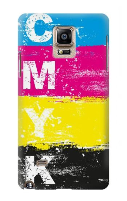 W3930 Cyan Magenta Yellow Key Hard Case and Leather Flip Case For Samsung Galaxy Note 4