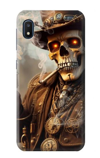 W3949 Steampunk Skull Smoking Hard Case and Leather Flip Case For Samsung Galaxy A10e