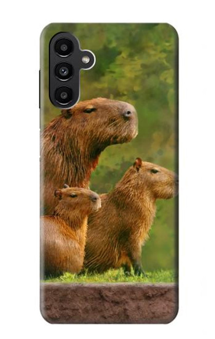 W3917 Capybara Family Giant Guinea Pig Hard Case and Leather Flip Case For Samsung Galaxy A13 5G