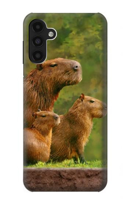 W3917 Capybara Family Giant Guinea Pig Hard Case and Leather Flip Case For Samsung Galaxy A13 4G