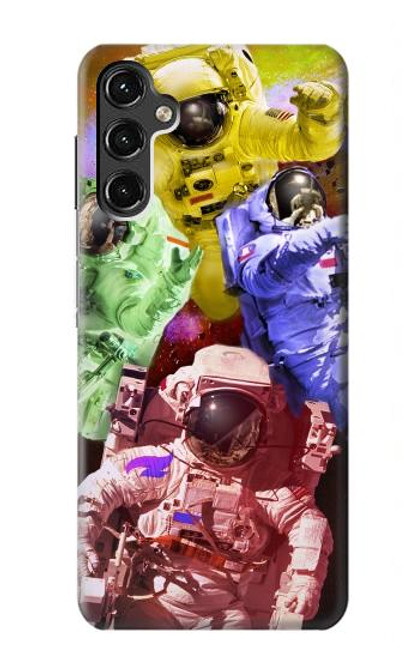 W3914 Colorful Nebula Astronaut Suit Galaxy Hard Case and Leather Flip Case For Samsung Galaxy A14 5G