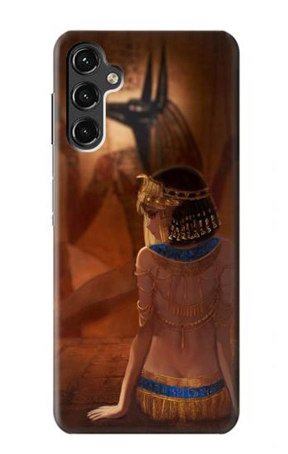 W3919 Egyptian Queen Cleopatra Anubis Hard Case and Leather Flip Case For Samsung Galaxy A14 5G